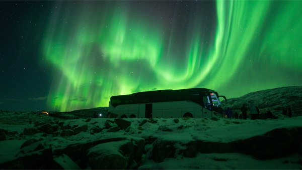 northern light chase by bus
