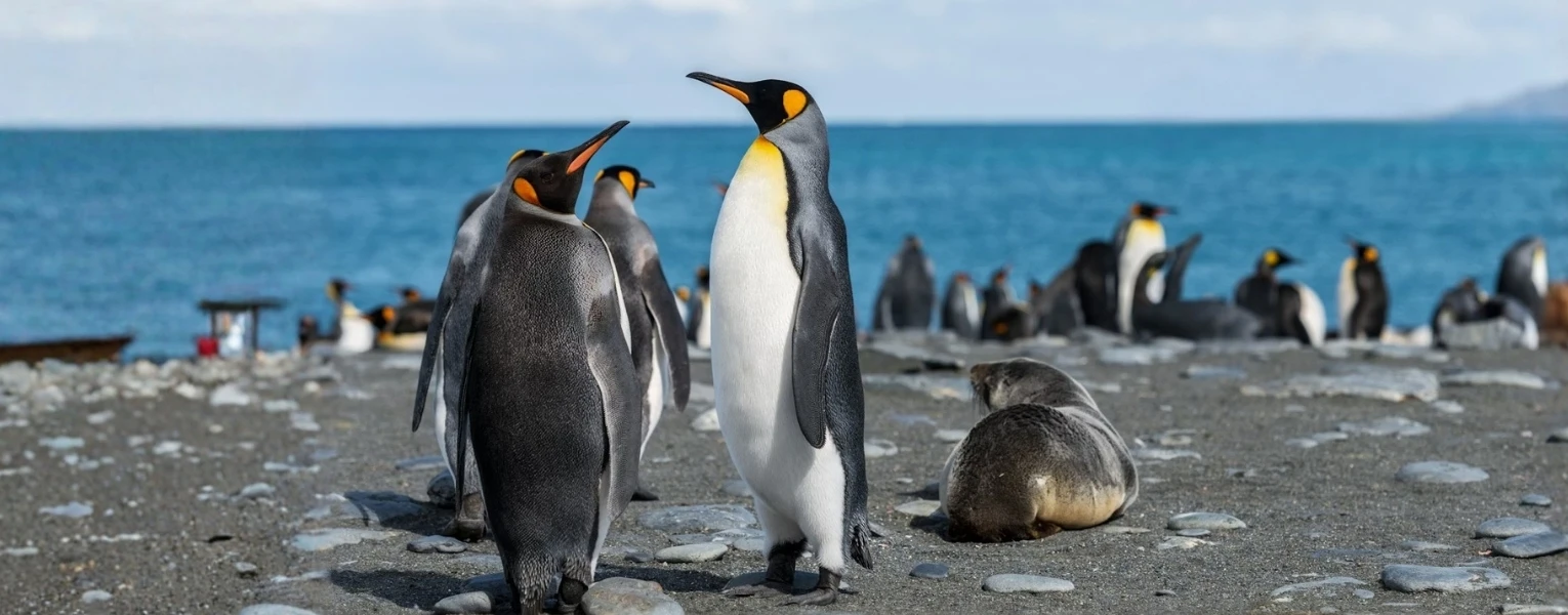 Antarctica Tour Packages expedition ship and penguins